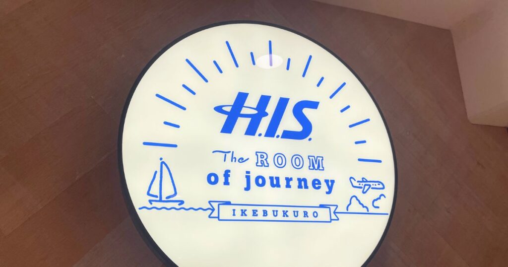 HIS The ROOM of journey CAFEの看板