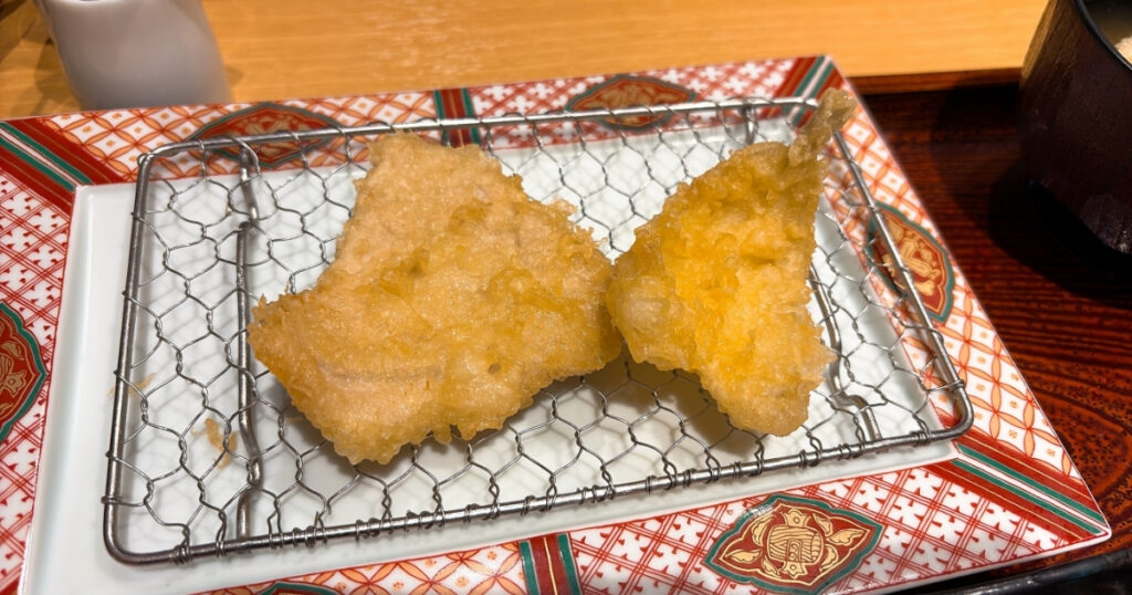 博多天ぷら やまやのやまみ定食の天ぷら(2回目) 豚ロース・キス