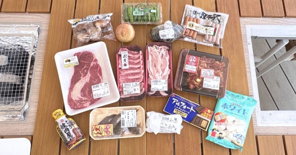 バーベキューの食材に購入したもの