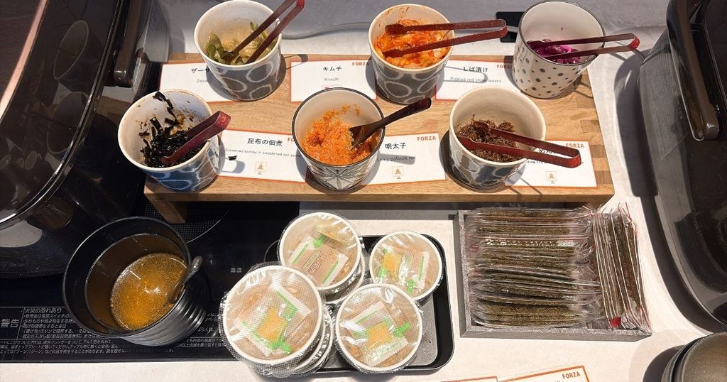ホテルフォルツァ大阪北浜の朝食ビュッフェのごはんのお供