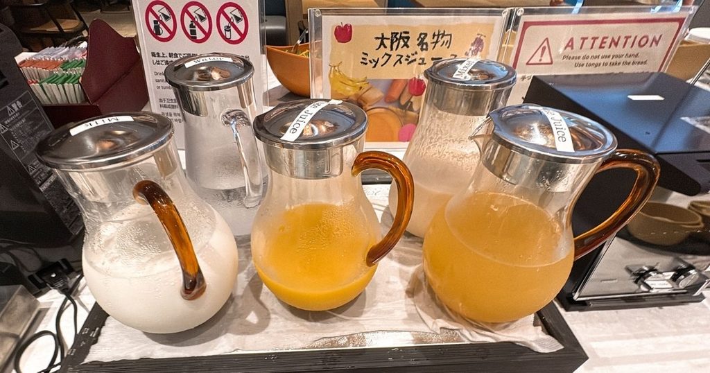 ホテルフォルツァ大阪北浜の朝食ビュッフェの飲み物
