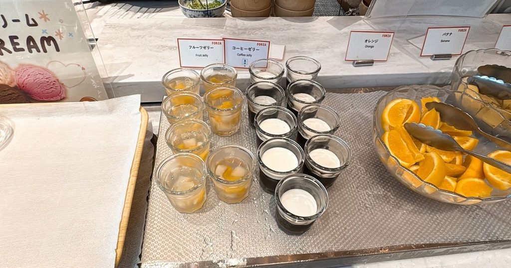 ホテルフォルツァ大阪北浜の朝食ビュッフェのゼリー