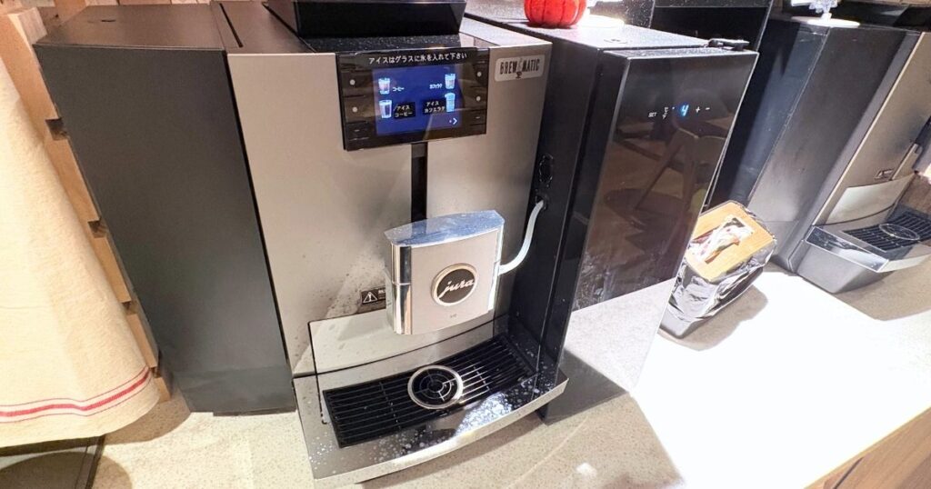 たびのホテル宇都宮ゆいの杜のウェルカムカフェのコーヒーマシーン